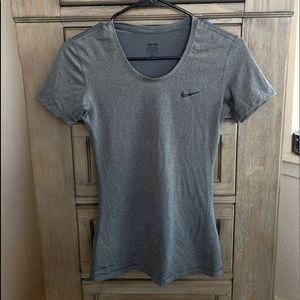 Nike Pro Gray Short Sleeve Shirt